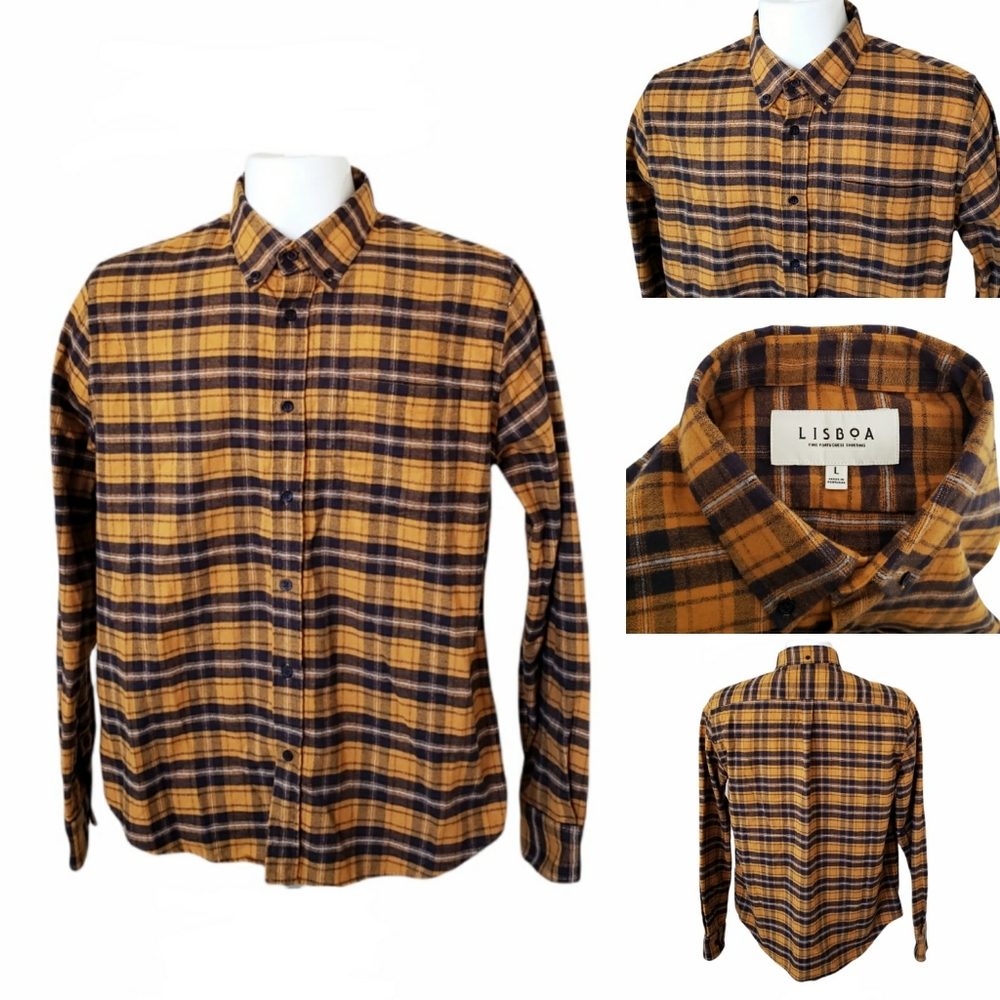 Lisboa Flannel Plaid Checkered Button Up Shirt LRG